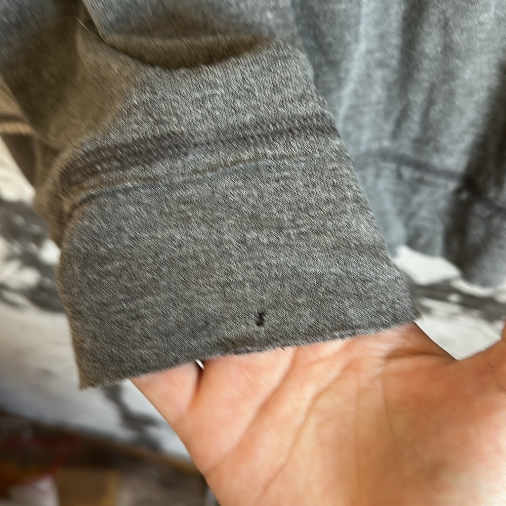 Gray and Cream Hooded Henley Shirt - Picture 7 of 7